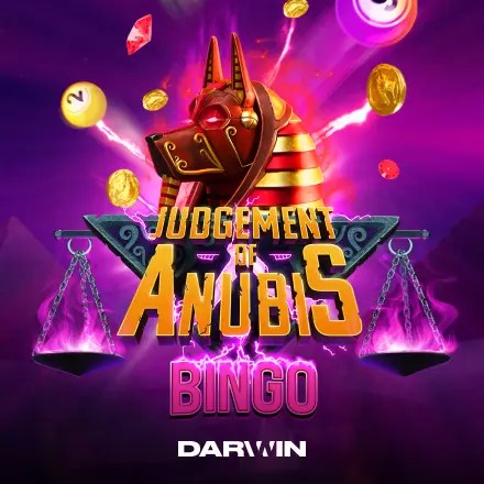 Official Lottery logo: Judgement of Anubis Bingo by Darwin Gaming at Alf Casino