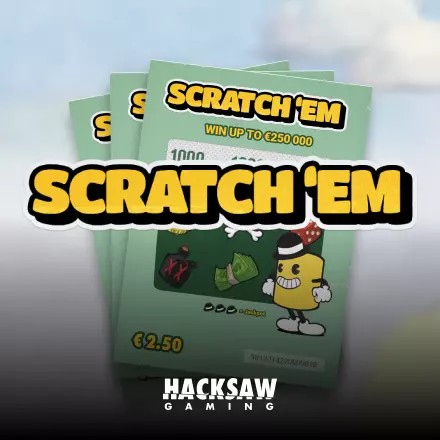 Scratch’em slot logo by Hacksaw Gaming at Alf Casino